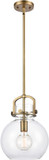 Innovations 410-1S-BB-10CL Newton Sphere Brushed Brass LED Mini Pendant Lamp