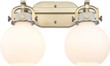 Innovations 410-2W-G410-7WH Newton Sphere Modern LED 2-Light Bathroom Vanity Light Fixture