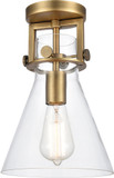 Innovations 411-1F-BB-8CL Newton Cone Brushed Brass LED Ceiling Lighting Fixture