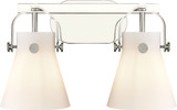Innovations 423-2W-G411-6WH Downtown Urban Pilaster II Cone Contemporary LED 2-Light Bathroom Light Fixture
