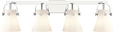 Innovations 423-4W-G411-6WH Downtown Urban Pilaster II Cone Contemporary LED 4-Light Bathroom Vanity Light