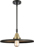 Innovations 447-1S-BAB-MFR-BK-16 Franklin Restoration Appalachian Black Antique Brass LED Pendant Hanging Light