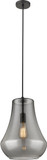 Innovations 491-1P-BK-G573-12 Fairfield Matte Black Plated Smoke Fairfield LED Mini Pendant Hanging Light