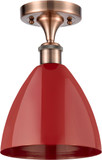 Innovations 516-1C-AC-MBD-75-RD Ballston Plymouth Dome Antique Copper LED 7.5" Flush Mount Light Fixture