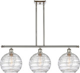 Innovations 516-3I-PN-G1213-10 Ballston Deco Swirl Polished Nickel Clear Deco Swirl LED Island Light Fixture