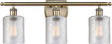 Innovations 516-3W-AB-G112-LED Ballston Cobbleskill Contemporary Antique Brass LED 3-Light Bathroom Wall Light Fixture