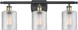 Innovations 516-3W-BAB-G112-LED Ballston Cobbleskill Contemporary Black Antique Brass LED 3-Light Bathroom Light