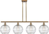 Innovations 516-4I-BB-G1213-10 Ballston Deco Swirl Brushed Brass Clear Deco Swirl LED Kitchen Island Light Fixture