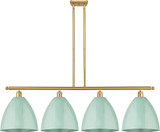 Innovations 516-4I-SG-MBD-12-SF Ballston Plymouth Dome Satin Gold LED Island Light Fixture