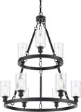 Innovations 8203-BK-G802-LED Ballston Saloon Modern Matte Black LED Chandelier Lamp