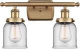 Innovations 916-2W-BB-G52 Ballston Small Bell Modern Brushed Brass 2-Light Bath Lighting Sconce