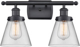 Innovations 916-2W-BK-G62 Ballston Small Cone Modern Matte Black 2-Light Bathroom Sconce