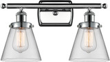 Innovations 916-2W-PC-G62 Ballston Small Cone Modern Polished Chrome 2-Light Bathroom Sconce
