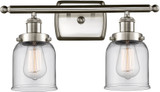 Innovations 916-2W-SN-G52-LED Ballston Small Bell Contemporary Brushed Satin Nickel LED 2-Light Bath Light Fixture