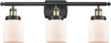 Innovations 916-3W-BAB-G51 Ballston Small Bell Contemporary Black Antique Brass 3-Light Bath Lighting