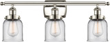 Innovations 916-3W-PN-G52 Ballston Small Bell Contemporary Polished Nickel 3-Light Bathroom Sconce