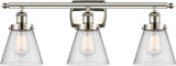 Innovations 916-3W-PN-G64-LED Ballston Small Cone Contemporary Polished Nickel LED 3-Light Bathroom Light Sconce