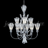 James Moder 96048S22 Jewelry Crystal Silver Halogen Hanging Chandelier