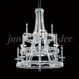 James Moder 96250S22 Ashton Crystal Silver Chandelier Lamp