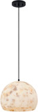 Justice Design ALR-6533-MBLK Alabaster Rocks Globe EVOLV Modern Matte Black Mini Pendant Lamp