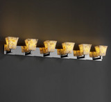 Justice Design ALR8926 Modular Alabaster Rocks! Contemporary Six-Light Bathroom Lighting