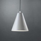 Justice Design CER-6220-CRK Radiance Cone Contemporary White Crackle LED Mini Ceramic Pendant Light Fixture