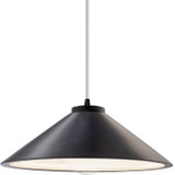 Justice Design CER-6240-CRB-MBLK-WTCD Radiance Flare Modern Carbon Matte Black LED Lighting Pendant