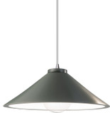 Justice Design CER-6240-PWGN-CROM-WTCD Radiance Flare Modern Pewter Green LED Pendant Lamp