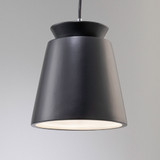 Justice Design CER-6425-CRB Radiance Small Trapezoid Contemporary Carbon Matte Black LED Mini Ceramic Pendant Hanging Light