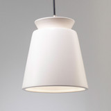 Justice Design CER-6425-MAT Radiance Small Trapezoid Modern Matte White LED Mini Ceramic Hanging Light Fixture