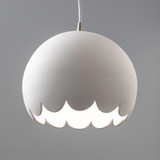 Justice Design CER-6470-BIS Radiance Scallop Modern Bisque LED Mini Ceramic Drop Lighting Fixture
