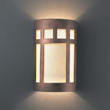 Justice Design CER-7345W Ambiance Small Prairie Window Contemporary Ceramic LED Outdoor Wall Lighting Fixture