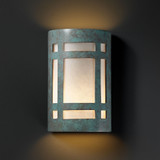 Justice Design CER-7485 Ambiance Small Craftsman Window Contemporary Ceramic LED Wall Lighting