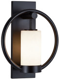 Justice Design CLD-7732W-MBLK Clouds Redondo Modern Matte Black Exterior Wall Sconce Lighting