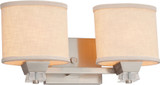 Justice Design FAB-8472 Textile Ardent Modern 2-Light Bathroom Sconce Lighting