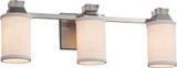 Justice Design FAB-8473 Textile Ardent Contemporary 3-Light Bath Lighting Sconce