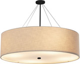 Justice Design FAB-9599-CREM-MBLK Textile Classic Matte Black 60" Drum Hanging Light