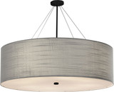 Justice Design FAB-9599-GRAY-MBLK Textile Classic Matte Black 60" Drum Pendant Light Fixture