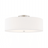Justice Design FAB-9762-WHTE Woven Fabric Classic EVOLV Modern Brushed Nickel 24" Ceiling Lighting Fixture