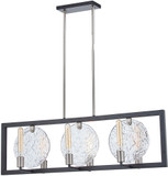 Justice Design FSN-4380-CLRT-MBNK Fusion Orion Contemporary Matte Black/Brushed Nickel Island Light Fixture