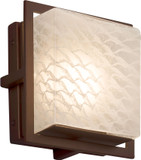 Justice Design FSN-7561W-WEVE-DBRZ Fusion Avalon Modern Dark Bronze LED Exterior Square Wall Lighting Sconce