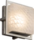 Justice Design FSN-7561W-WEVE-NCKL Fusion Avalon Modern Brushed Nickel LED Exterior Square Wall Mounted Lamp