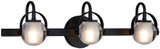 Justice Design FSN-8063-CLOP-MBLK Fusion Conduit Modern Matte Black LED 3-Light Bathroom Lighting Fixture