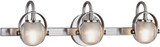 Justice Design FSN-8063-CLOP-NCKL Fusion Conduit Modern Brushed Nickel LED 3-Light Bathroom Vanity Light Fixture