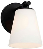 Justice Design FSN-8031-OPAL-MBLK Fusion Alpino Contemporary Matte Black Light Sconce