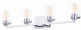 Justice Design FSN-8094-CLER-CROM Fusion Cilindro Contemporary Polished Chrome 4-Light Bathroom Light Sconce