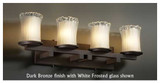 Justice Design GLA-8774-16 Dakota 4-Light Straight-Bar Vanity Light with Cylinder Rippled Rim Glass