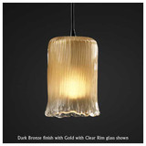 Justice Design GLA-8815-16 1-Light Mini Pendant with Cylinder Rippled Rim Glass