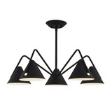 Justice Design NSH-4245-MBTX No Shade Material Zag Contemporary Matte Black - Textured LED Lighting Chandelier