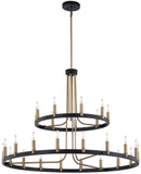 Justice Design NSH-8048-MBBR Clayton Contemporary Matte Black w/ Brass Accents Hanging Chandelier